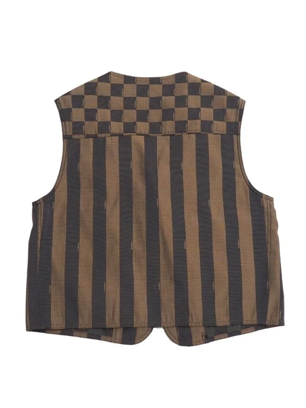 Fendi Vintage Pecan Vest 42 Stripe Gilet
